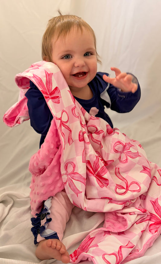Baby Girls' Pink Bow Blanket