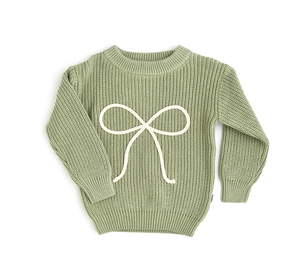 Girls' Knitted Bow Sweater