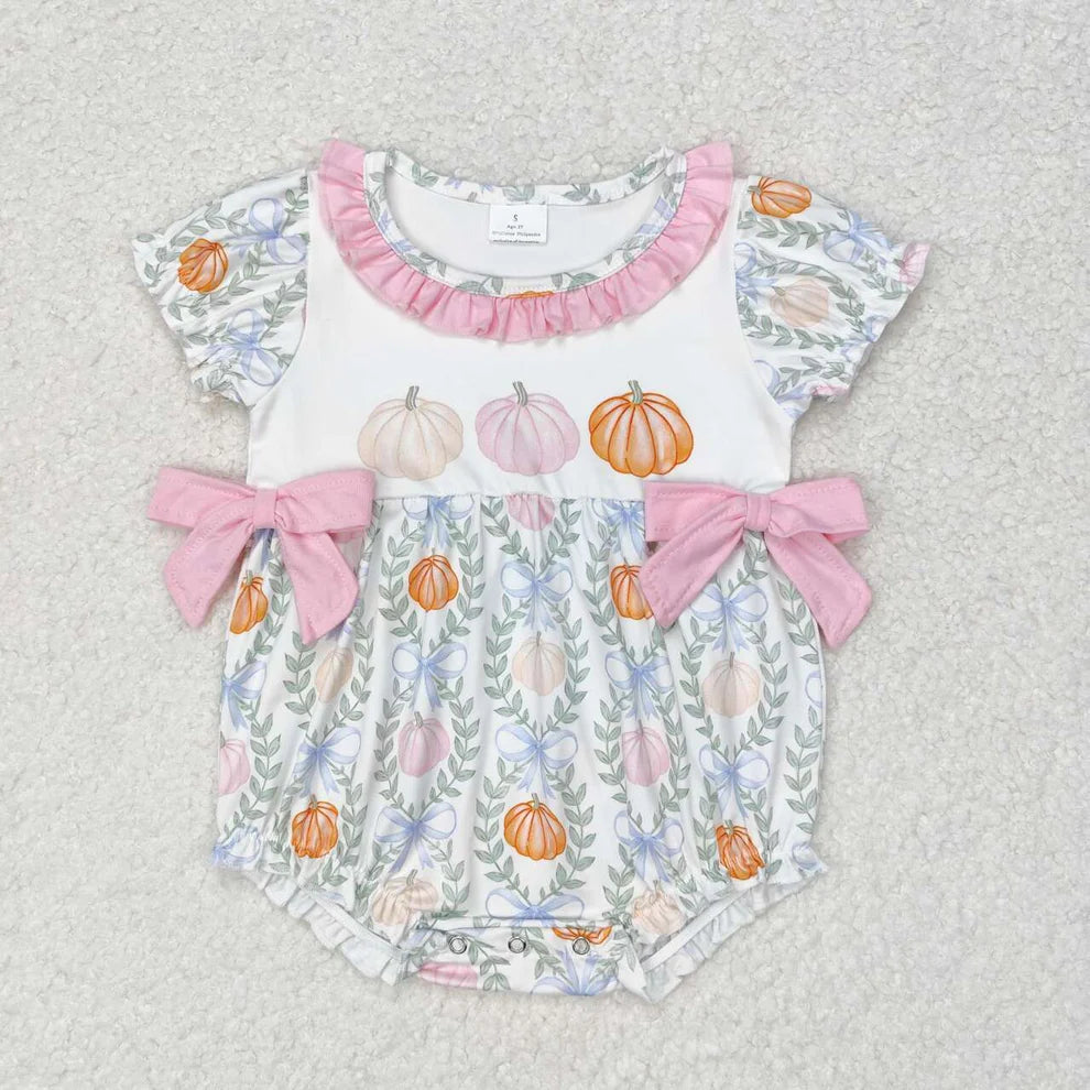 Girls' Pumpkin & Bow Romper
