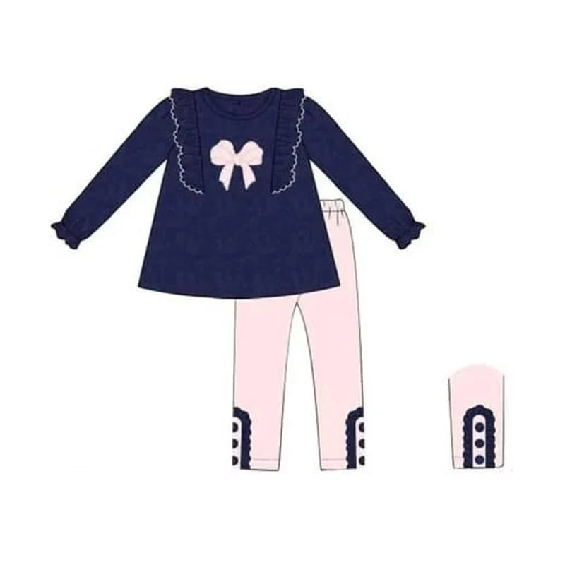 Girls' Navy & Pink Outfit Set