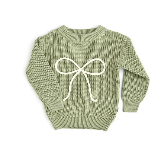 Girls' Knitted Bow Sweater