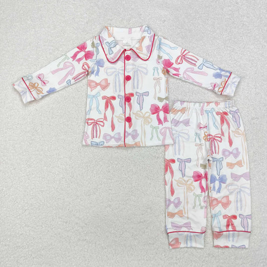 Girls' Pastel bow PJ Set